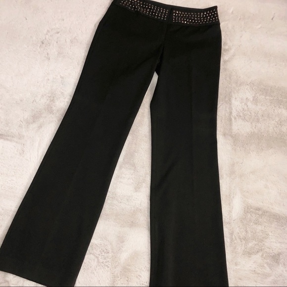 Express Design Studio Pants Black w/ Studded Waist - Picture 1 of 13